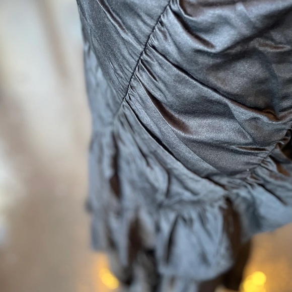 Brazeau tricot silk wrap flamenco  Black Tiered Skirt new one size - Picture 4 of 4